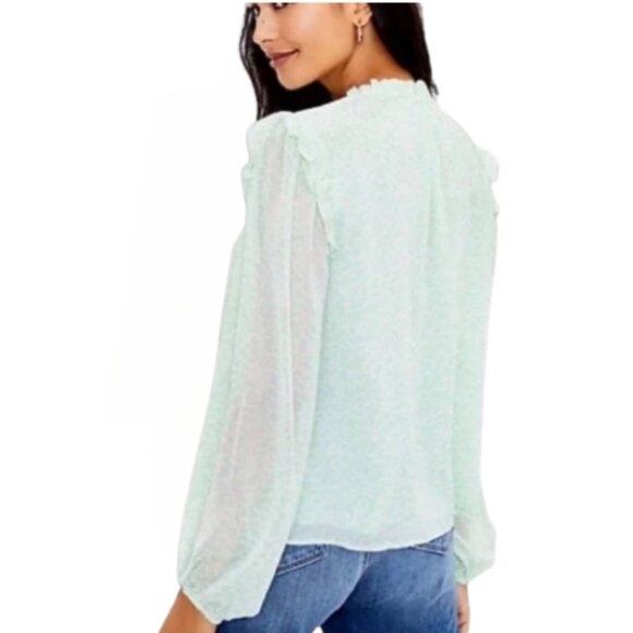 Ann Taylor‎ LOFT Mint Green Long Sleeve Top – Size Small - Picture 3 of 7